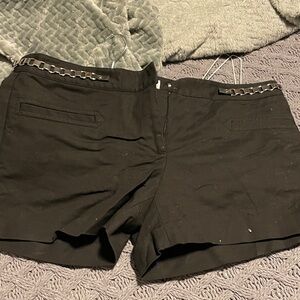 Michael Kors Black Women's Cargo Shorts with Chain Accent